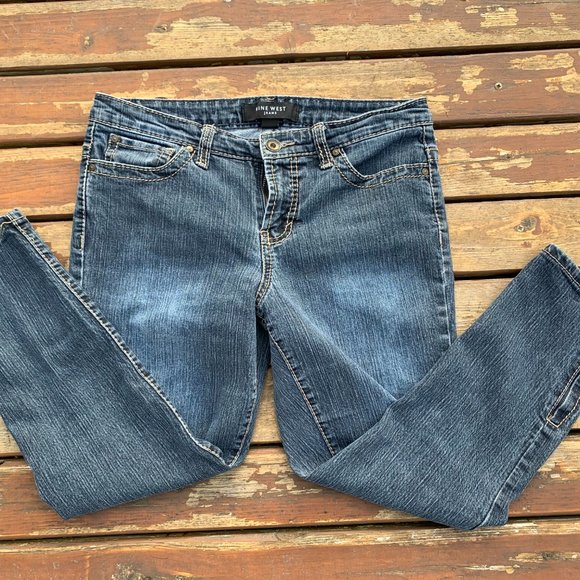 Nine West Women's size 8 Jeans Straight Leg Ankle Zip Jeans - Picture 1 of 7